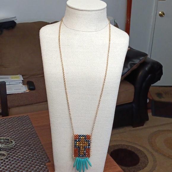 Jewelry - ✝️ Necklace with Turquoise Blue Stones